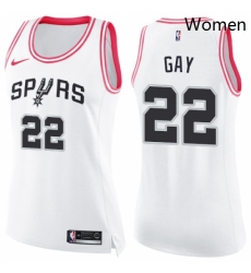 Womens Nike San Antonio Spurs 22 Rudy Gay Swingman WhitePink Fashion NBA Jersey Womens Nike San Antonio Spurs 22 Rudy Gay Swingman WhitePink Fashion NBA Jersey