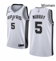 Womens Nike San Antonio Spurs 5 Dejounte Murray Authentic White Home NBA Jersey Association Edition Womens Nike San Antonio Spurs 5 Dejounte Murray Authentic White Home NBA Jersey Association Edition