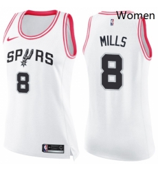 Womens Nike San Antonio Spurs 8 Patty Mills Swingman WhitePink Fashion NBA Jersey Womens Nike San Antonio Spurs 8 Patty Mills Swingman WhitePink Fashion NBA Jersey