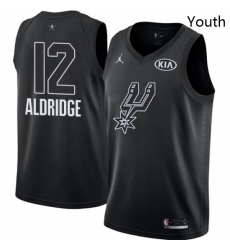 Youth Nike Jordan San Antonio Spurs 12 LaMarcus Aldridge Swingman Black 2018 All Star Game NBA Jersey Youth Nike Jordan San Antonio Spurs 12 LaMarcus Aldridge Swingman Black 2018 All Star Game NBA Jersey