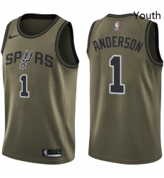 Youth Nike San Antonio Spurs 1 Kyle Anderson Swingman Green Salute to Service NBA Jersey Youth Nike San Antonio Spurs 1 Kyle Anderson Swingman Green Salute to Service NBA Jersey
