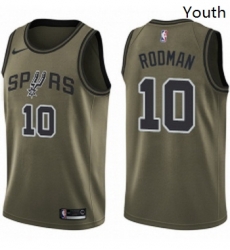 Youth Nike San Antonio Spurs 10 Dennis Rodman Swingman Green Salute to Service NBA Jersey Youth Nike San Antonio Spurs 10 Dennis Rodman Swingman Green Salute to Service NBA Jersey