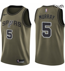 Youth Nike San Antonio Spurs 5 Dejounte Murray Swingman Green Salute to Service NBA Jersey Youth Nike San Antonio Spurs 5 Dejounte Murray Swingman Green Salute to Service NBA Jersey