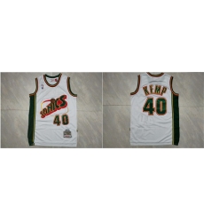 Supersonics 40 Shawn Kemp White 1995 96 Hardwood Classics Jersey Supersonics 40 Shawn Kemp White 1995 96 Hardwood Classics Jersey