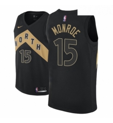 Men NBA 2018 19 Toronto Raptors 15 Greg Monroe City Edition Black Jersey Men NBA 2018 19 Toronto Raptors 15 Greg Monroe City Edition Black Jersey