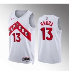 Men Toronto Raptors 13 Jordan Nwora White Association Edition Stitched Basketball Jersey Men Toronto Raptors 13 Jordan Nwora White Association Edition Stitched Basketball Jersey