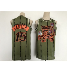Men Toronto Raptors 15 Vince Carter Oilve Throwback Stitched Jersey Men Toronto Raptors 15 Vince Carter Oilve Throwback Stitched Jersey