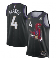 Men Toronto Raptors 4 Scottie Barnes Black 2024 25 City Edition Stitched Basketball Jersey Men Toronto Raptors 4 Scottie Barnes Black 2024 25 City Edition Stitched Basketball Jersey