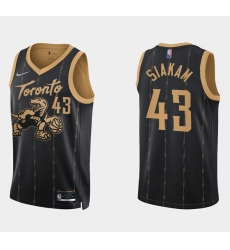 Men Toronto Raptors 43 Pascal Siakam 2021 22 City Edition Black 75th Anniversary Swingman Stitched Basketball Jersey Men Toronto Raptors 43 Pascal Siakam 2021 22 City Edition Black 75th Anniversary Swingman Stitched Basketball Jersey