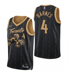 Men's Toronto Raptors #4 Scottie Barnes 2021-22 75th Anniversary City Edition Black Swingman Jersey Men's Toronto Raptors #4 Scottie Barnes 2021-22 75th Anniversary City Edition Black Swingman Jersey