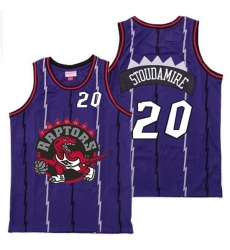 Raptors 20 Damon Stoudamire Purple Big Gray Red Logo Retro Jersey Raptors 20 Damon Stoudamire Purple Big Gray Red Logo Retro Jersey