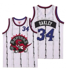 Raptors 34 Charles Oakley White Big Gray Red Logo Retro Jersey0 Raptors 34 Charles Oakley White Big Gray Red Logo Retro Jersey0