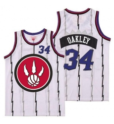Raptors 34 Charles Oakley White Red Big Logo Retro Jersey 4 Raptors 34 Charles Oakley White Red Big Logo Retro Jersey 4