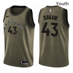 Youth Nike Toronto Raptors 43 Pascal Siakam Swingman Green Salute to Service NBA Jersey
