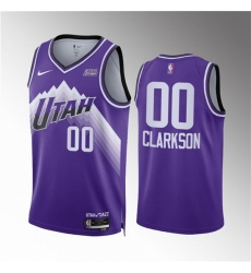 Men Utah Jazz 00 Jordan Clarkson Purple 2023 24 City Edition Stitched Basketball Jersey Men Utah Jazz 00 Jordan Clarkson Purple 2023 24 City Edition Stitched Basketball Jersey