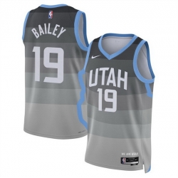 Men Utah Jazz 19 Ace Bailey Grey 2025 26 City Edition Stitched Basketball Jersey