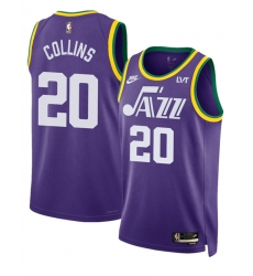 Men Utah Jazz 20 John Collins Purple 2023 Classic Edition Stitched Basketball Jersey Men Utah Jazz 20 John Collins Purple 2023 Classic Edition Stitched Basketball Jersey