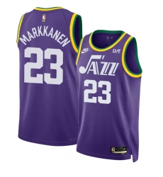 Men Utah Jazz 23 Lauri Markkanen Purple 2023 Classic Edition Stitched Basketball Jersey Men Utah Jazz 23 Lauri Markkanen Purple 2023 Classic Edition Stitched Basketball Jersey