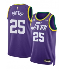 Men Utah Jazz 25 Micah Potter Purple 2023 Classic Edition Stitched Basketball Jersey Men Utah Jazz 25 Micah Potter Purple 2023 Classic Edition Stitched Basketball Jersey