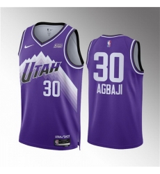 Men Utah Jazz 30 Ochai Agbaji Purple 2023 24 City Edition Stitched Basketball Jersey Men Utah Jazz 30 Ochai Agbaji Purple 2023 24 City Edition Stitched Basketball Jersey