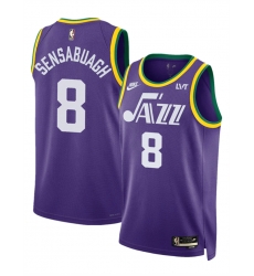 Men Utah Jazz 8 Brice Sensabaugh Purple 2023 Classic Edition Stitched Basketball Jersey Men Utah Jazz 8 Brice Sensabaugh Purple 2023 Classic Edition Stitched Basketball Jersey