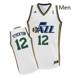 Mens Adidas Utah Jazz 12 John Stockton Swingman White Home NBA Jersey Mens Adidas Utah Jazz 12 John Stockton Swingman White Home NBA Jersey