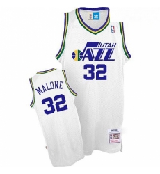 Mens Adidas Utah Jazz 32 Karl Malone Swingman White Throwback NBA Jersey Mens Adidas Utah Jazz 32 Karl Malone Swingman White Throwback NBA Jersey