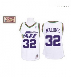 Mens Mitchell and Ness Utah Jazz 32 Karl Malone Authentic White Throwback NBA Jersey Mens Mitchell and Ness Utah Jazz 32 Karl Malone Authentic White Throwback NBA Jersey