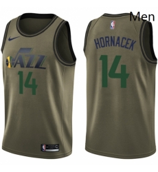 Mens Nike Utah Jazz 14 Jeff Hornacek Swingman Green Salute to Service NBA Jersey Mens Nike Utah Jazz 14 Jeff Hornacek Swingman Green Salute to Service NBA Jersey