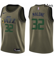 Mens Nike Utah Jazz 32 Karl Malone Swingman Green Salute to Service NBA Jersey Mens Nike Utah Jazz 32 Karl Malone Swingman Green Salute to Service NBA Jersey