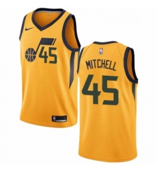 Mens Nike Utah Jazz 45 Donovan Mitchell Swingman Gold NBA Jersey Statement Edition Mens Nike Utah Jazz 45 Donovan Mitchell Swingman Gold NBA Jersey Statement Edition