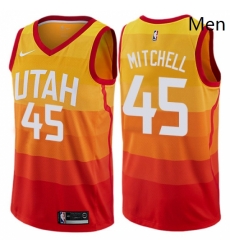 Mens Nike Utah Jazz 45 Donovan Mitchell Swingman Orange NBA Jersey City Edition Mens Nike Utah Jazz 45 Donovan Mitchell Swingman Orange NBA Jersey City Edition