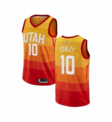 Mens Utah Jazz 10 Mike Conley Authentic Orange Basketball Jersey City Edition Mens Utah Jazz 10 Mike Conley Authentic Orange Basketball Jersey City Edition