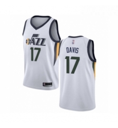Mens Utah Jazz 17 Ed Davis Authentic White Basketball Jersey Association Edition Mens Utah Jazz 17 Ed Davis Authentic White Basketball Jersey Association Edition
