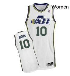 Womens Adidas Utah Jazz 10 Alec Burks Authentic White Home NBA Jersey Womens Adidas Utah Jazz 10 Alec Burks Authentic White Home NBA Jersey