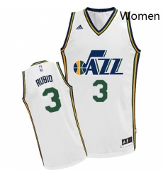 Womens Adidas Utah Jazz 3 Ricky Rubio Swingman White Home NBA Jersey Womens Adidas Utah Jazz 3 Ricky Rubio Swingman White Home NBA Jersey