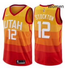 Womens Nike Utah Jazz 12 John Stockton Swingman Orange NBA Jersey City Edition Womens Nike Utah Jazz 12 John Stockton Swingman Orange NBA Jersey City Edition