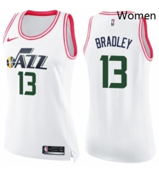 Womens Nike Utah Jazz 13 Tony Bradley Swingman WhitePink Fashion NBA Jersey Womens Nike Utah Jazz 13 Tony Bradley Swingman WhitePink Fashion NBA Jersey