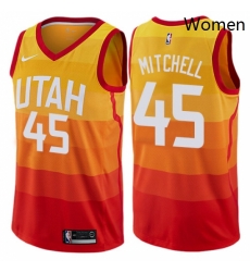 Womens Nike Utah Jazz 45 Donovan Mitchell Swingman Orange NBA Jersey City Edition Womens Nike Utah Jazz 45 Donovan Mitchell Swingman Orange NBA Jersey City Edition