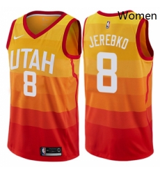 Womens Nike Utah Jazz 8 Jonas Jerebko Swingman Orange NBA Jersey City Edition Womens Nike Utah Jazz 8 Jonas Jerebko Swingman Orange NBA Jersey City Edition