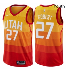 Youth Nike Utah Jazz 27 Rudy Gobert Swingman Orange NBA Jersey City Edition Youth Nike Utah Jazz 27 Rudy Gobert Swingman Orange NBA Jersey City Edition
