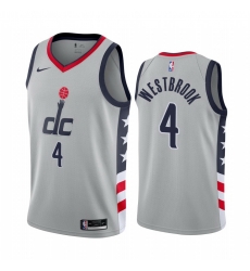 Men Nike Washington Wizards 4 Russell Westbrook Gray NBA Swingman 2020 21 City Edition Jersey Men Nike Washington Wizards 4 Russell Westbrook Gray NBA Swingman 2020 21 City Edition Jersey