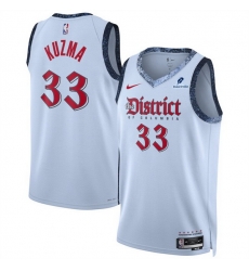 Men Washington Wizards 33 Kyle Kuzma Powder Blue 2024 25 City Edition Stitched Basketball Jersey Men Washington Wizards 33 Kyle Kuzma Powder Blue 2024 25 City Edition Stitched Basketball Jersey