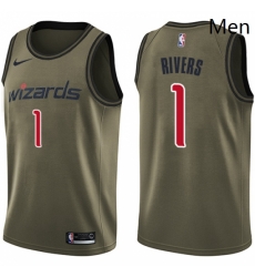 Mens Nike Washington Wizards 1 Austin Rivers Swingman Green Salute to Service NBA Jersey Mens Nike Washington Wizards 1 Austin Rivers Swingman Green Salute to Service NBA Jersey
