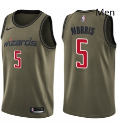 Mens Nike Washington Wizards 5 Markieff Morris Swingman Green Salute to Service NBA Jersey Mens Nike Washington Wizards 5 Markieff Morris Swingman Green Salute to Service NBA Jersey