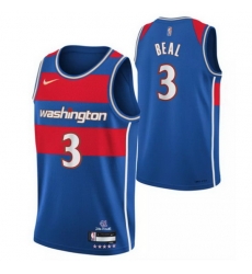 Men's Washington Wizards #3 Bradley Beal 75th Anniversary 2021 2022 Blue City Edition Swingman Stitched Jersey Men's Washington Wizards #3 Bradley Beal 75th Anniversary 2021 2022 Blue City Edition Swingman Stitched Jersey