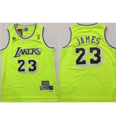 Lakers 23 Lebron James Fluorescent Green Hardwood Classics Mesh Swingman Jersey Lakers 23 Lebron James Fluorescent Green Hardwood Classics Mesh Swingman Jersey