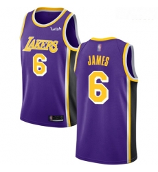 Lakers #6 LeBron James Purple Basketball Swingman Statement Edition Jersey Lakers #6 LeBron James Purple Basketball Swingman Statement Edition Jersey
