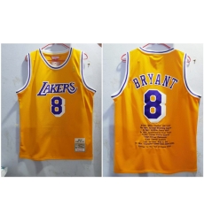 Lakers 8 Kobe Bryant Yellow 1996 97 Hardwood Classics Jersey Lakers 8 Kobe Bryant Yellow 1996 97 Hardwood Classics Jersey