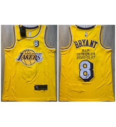 Lakers 8 Kobe Bryant Yellow R.I.P Signature Swingman Jersey Lakers 8 Kobe Bryant Yellow R.I.P Signature Swingman Jersey